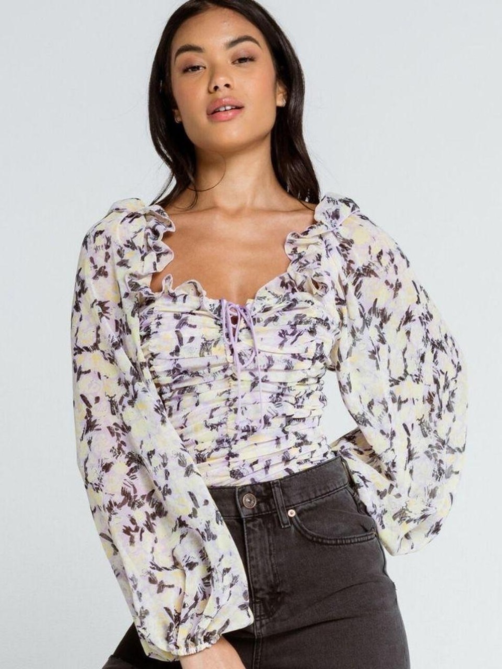 FREE PEOPLE Mabel Printed Womens Blouse